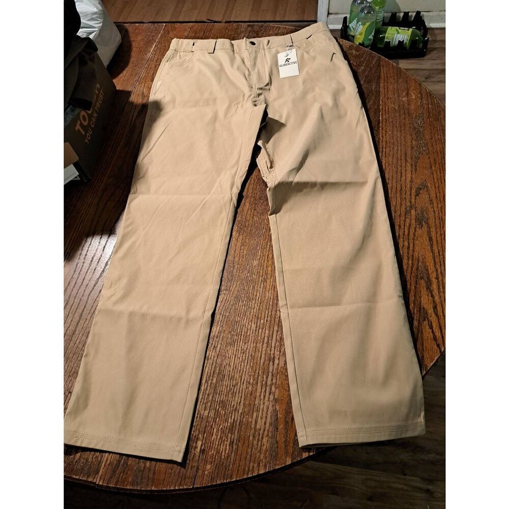 New GlideActive XL 36x29 Khaki Tan Active Pants Stretch Comfort Adjustable Waist